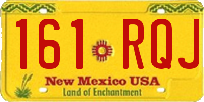 NM license plate 161RQJ