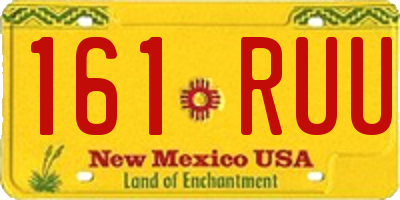 NM license plate 161RUU