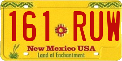 NM license plate 161RUW