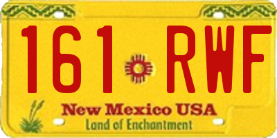 NM license plate 161RWF