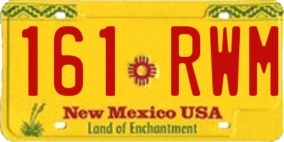 NM license plate 161RWM