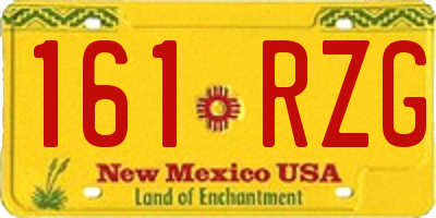 NM license plate 161RZG