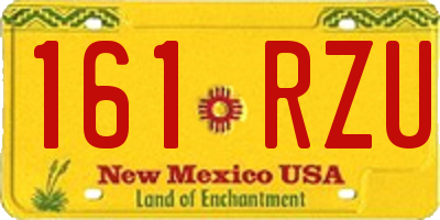 NM license plate 161RZU