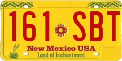 NM license plate 161SBT