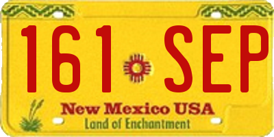 NM license plate 161SEP