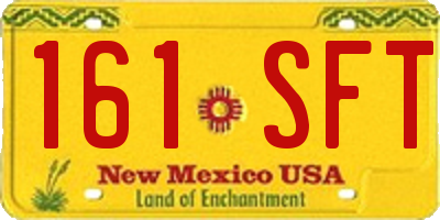 NM license plate 161SFT