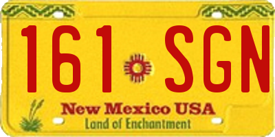 NM license plate 161SGN
