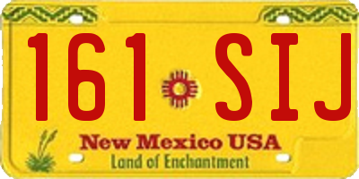 NM license plate 161SIJ