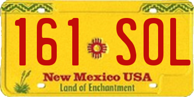 NM license plate 161SOL