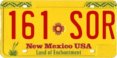 NM license plate 161SOR