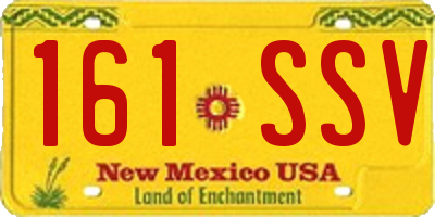 NM license plate 161SSV