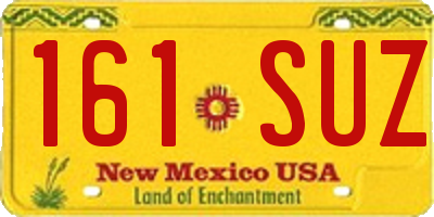 NM license plate 161SUZ