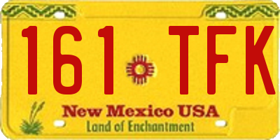 NM license plate 161TFK