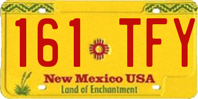 NM license plate 161TFY