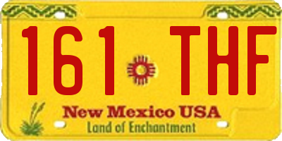 NM license plate 161THF