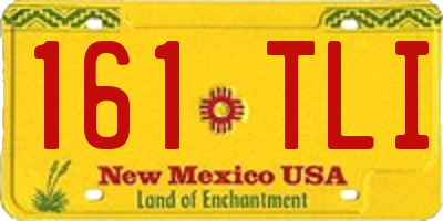 NM license plate 161TLI