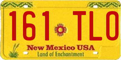 NM license plate 161TLO