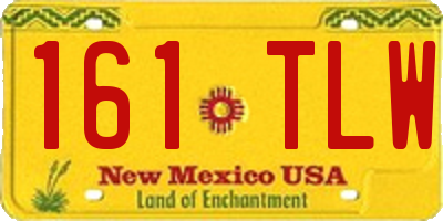 NM license plate 161TLW