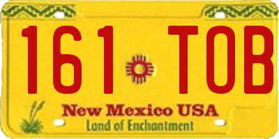 NM license plate 161TOB