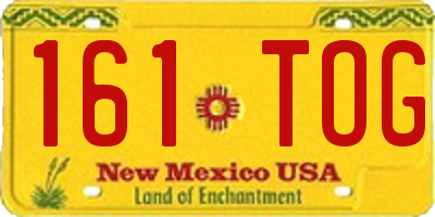 NM license plate 161TOG