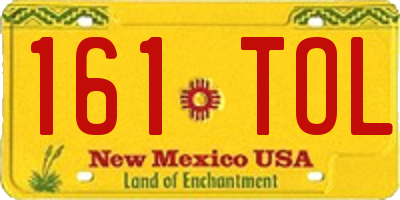 NM license plate 161TOL
