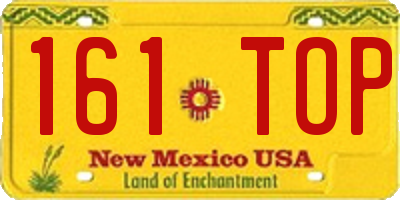 NM license plate 161TOP