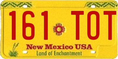 NM license plate 161TOT