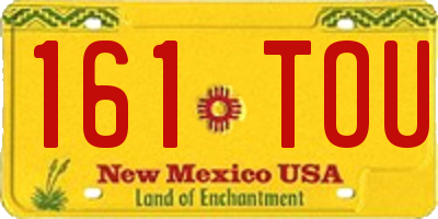 NM license plate 161TOU