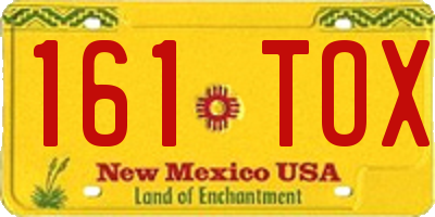 NM license plate 161TOX