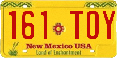 NM license plate 161TOY