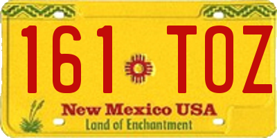NM license plate 161TOZ