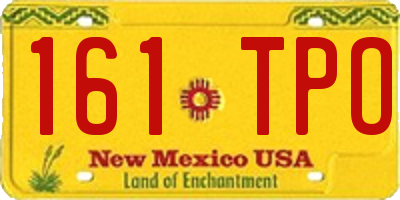 NM license plate 161TPO