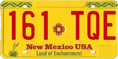 NM license plate 161TQE