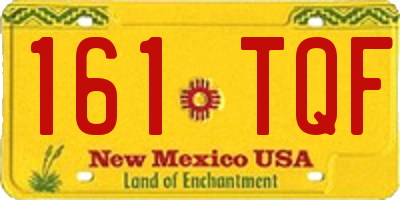 NM license plate 161TQF