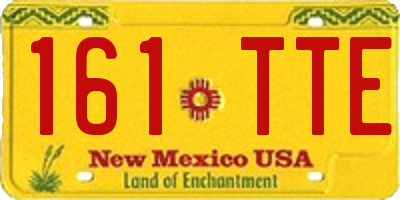 NM license plate 161TTE