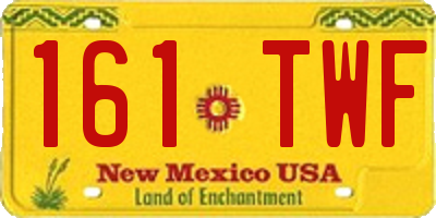 NM license plate 161TWF