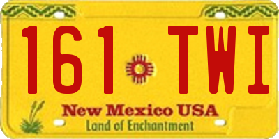 NM license plate 161TWI
