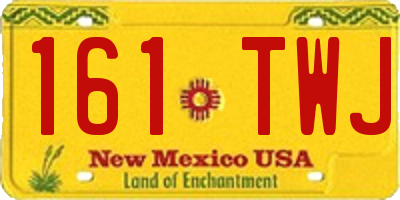NM license plate 161TWJ