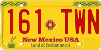 NM license plate 161TWN