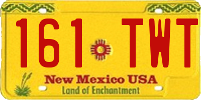 NM license plate 161TWT