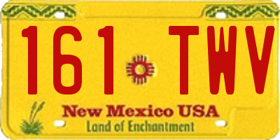 NM license plate 161TWV