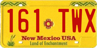 NM license plate 161TWX