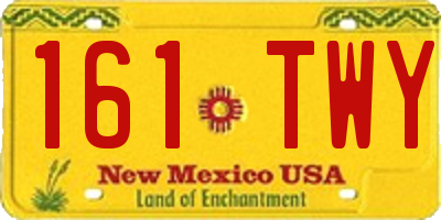 NM license plate 161TWY