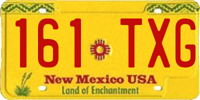 NM license plate 161TXG