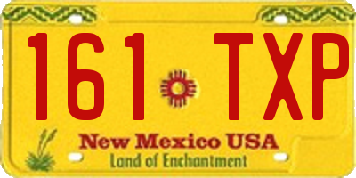 NM license plate 161TXP