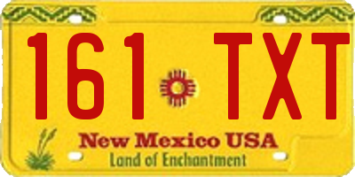 NM license plate 161TXT