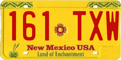 NM license plate 161TXW