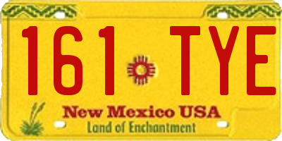NM license plate 161TYE