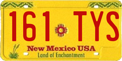 NM license plate 161TYS