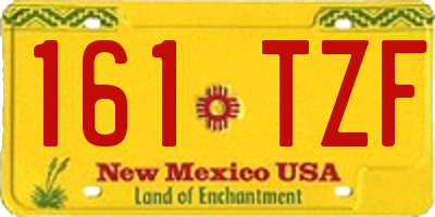 NM license plate 161TZF